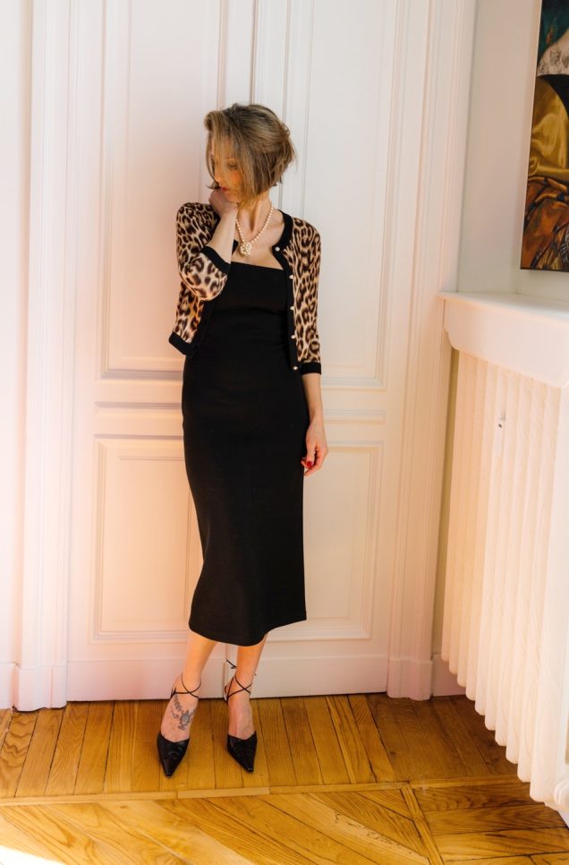 Blusa in seta con stampa leopardata in beige Alessandra rich - donna